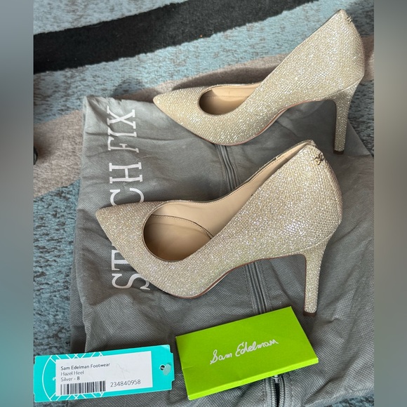 Sam Edelman Sparkling Silver Heels - Picture 4 of 5